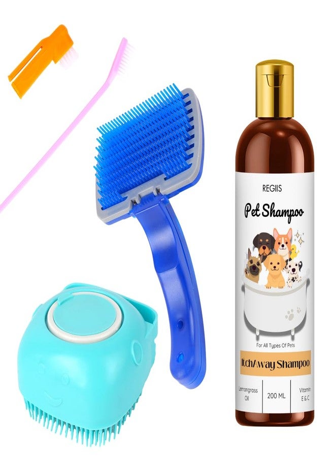 شامبو للحيوانات الأليفة للكلاب، شامبو مضاد للحكة بزيت عشبة الليمون وفيتامين E وC، 200 مل (عبوة من 4 قطع) - Image 1